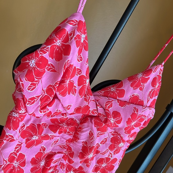 ZARA Floral Print Draped Mini Dress - Picture 3 of 13